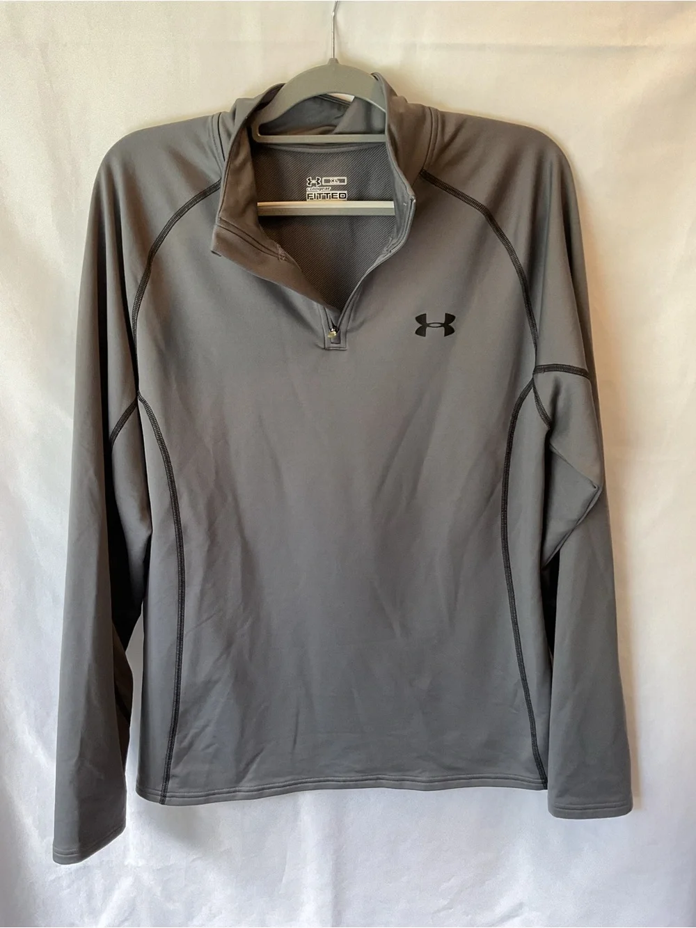 Under Armour Gray ColdGear Fitted 1/4 Zip Pullover XL- Gray